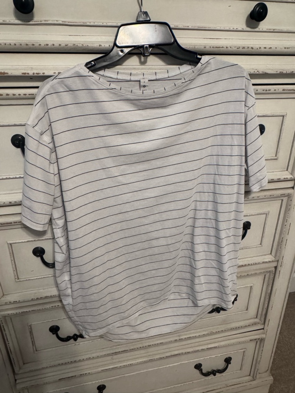 White Striped Short Sleeve Tee